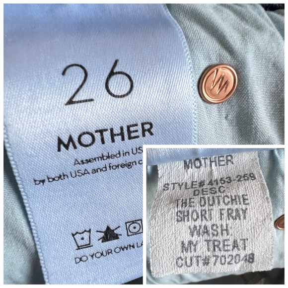 Mother Superior The Dutchie Shorts Fray My Treat Blue Distressed Denim Shorts 26 - Picture 11 of 15